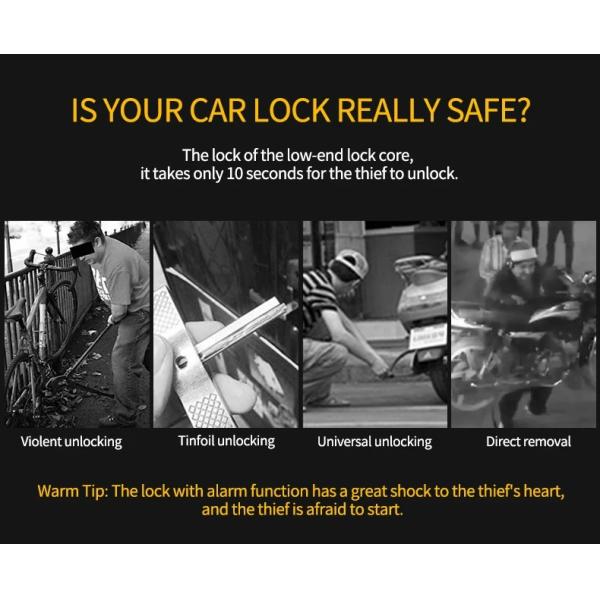 Motorcycle Bicycle Lock Alarm Safety Protection Padlock Disc Aluminum Alloy Anti-Theft Reminder