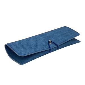 Wholesale Blue 28mm Oem Logo Leather Glasses Case Portable Durable Soft Sunglasses Pouch Slim from china suppliers