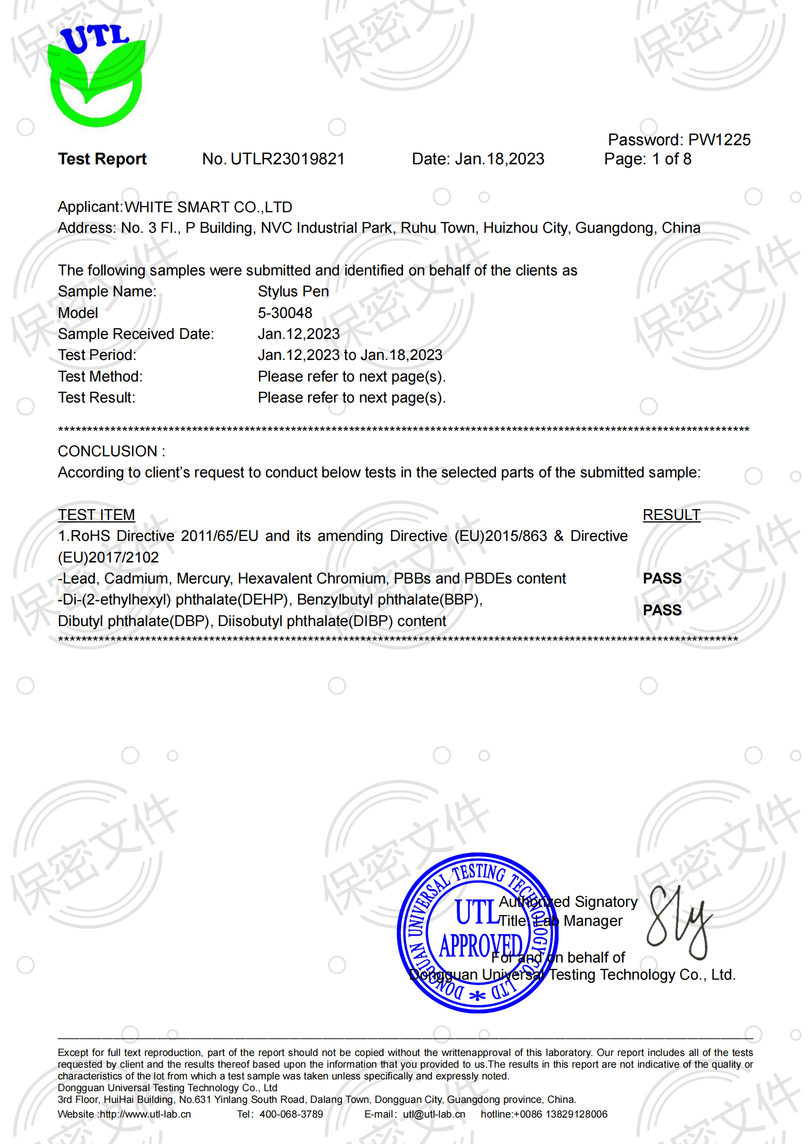 White Smart Co., Limited Certifications