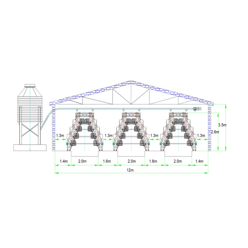 Fully Automatic A Shape Layer Cage with Hot-DIP Galvanized Steel for 15-20 Broilers/Layer in 4-8 Tier Configuration