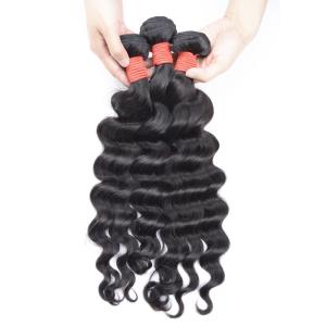 Wholesale Narural Color Human Virgin Hair Weave , 10A Grade Loose Wave Weave Human Hair from china suppliers