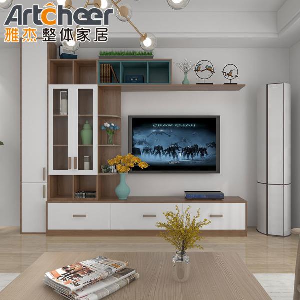 Home Furniture Simple LED TV Wall Mount Stand Cabinet with Sliding Doors in