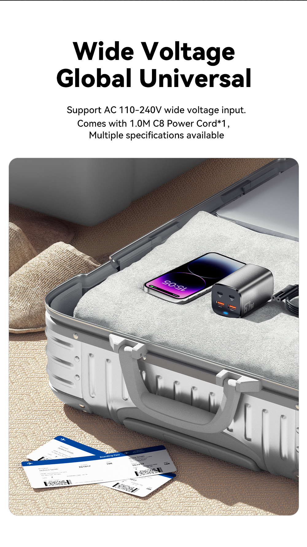 Dual USB C USB A PD GaN Chargers 67W ES-CD35 Series