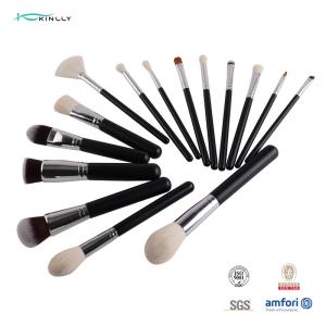 Wholesale 22pcs Aluminium Ferrule Makeup Brush Set Private Label Wooden Handle Silvery from china suppliers