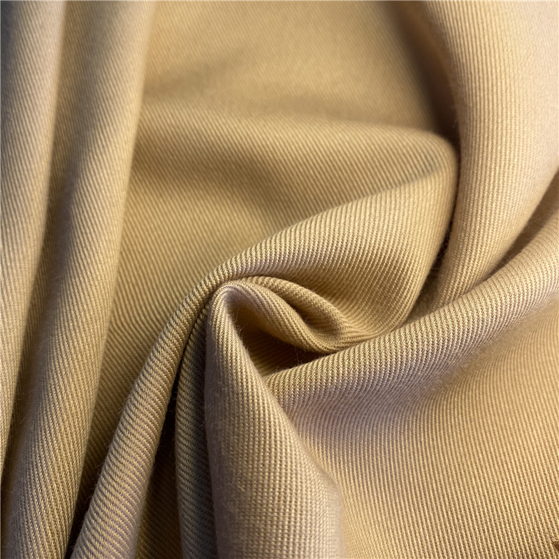 Soft Peached Khaki 150GSM Polyester Spun Yarn Fabric For Women's Blouses and Uniforms