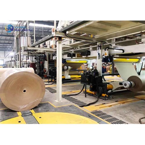 3 / 5 / 7 Layers Corrugation Line With Heating System And Produce Paper With 1600 To 2200 Mm