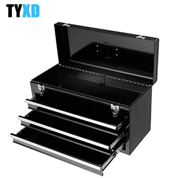 Steel wear proof 3 Drawer Metal Tool Storage Box Heavy Duty Cold Rolled Steel