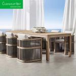 Modern Outdoor Teak Wood Furniture Dining Table and Chair Set with Waterproof