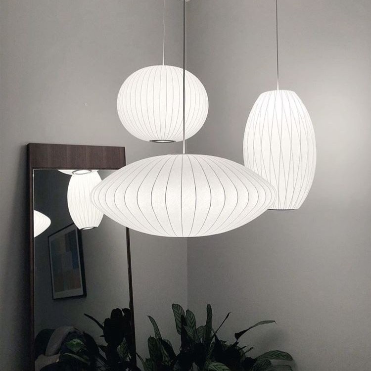 Modern Nordic Silk Pendant Bubble Lamp For Home Living Room Bedroom Decor Chic Nordic Style Chandelier
