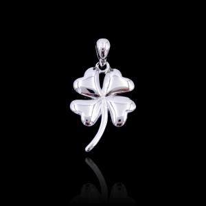 Wholesale Romantic Style Plain Silver Pendant Heart Shape Petal Clover Design For European from china suppliers