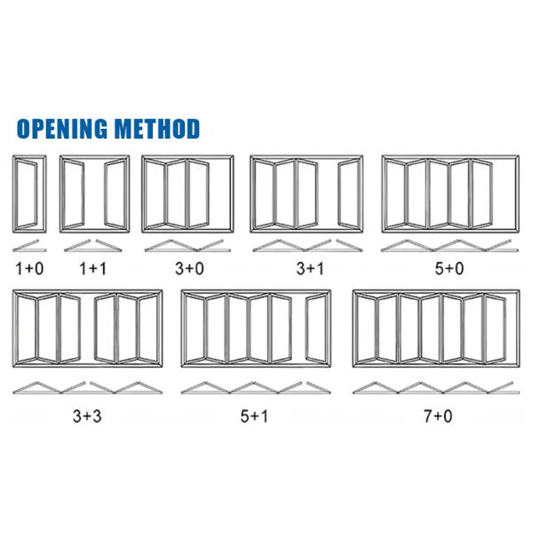 Grandsea Waterproof Hurricane Proof Aluminium Alloy Patio Glass Bi Folding Door American Bifolding Aluminum Folding Door
