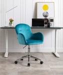 Blue Tomile Spinny Office Chair Velvet Swivel Desk Chair High End