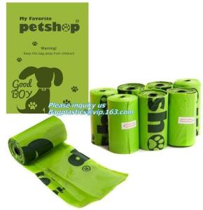 Wholesale pet supplies products biodegradable plastic compostable pet poop bags, leak-proof dog poop bag on roll, refill bags with from china suppliers