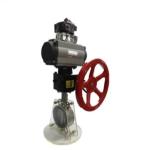 Stainless Steel Flange End Vacuum Ball Valve With Pneumatic Actuator DIN