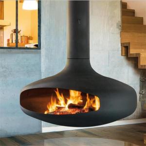 Wholesale Cold Rolled Steel Ceiling Suspended Fireplace Wood Burning With Real Flame from china suppliers