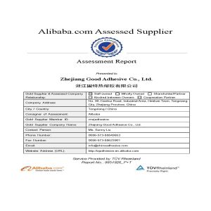 Zhejiang Good Adhesive Co., Ltd Certifications