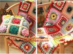 100% Cotton HandMade Crochet Cushion Cover Pillow Cover 25* 45cm Hand Crochet