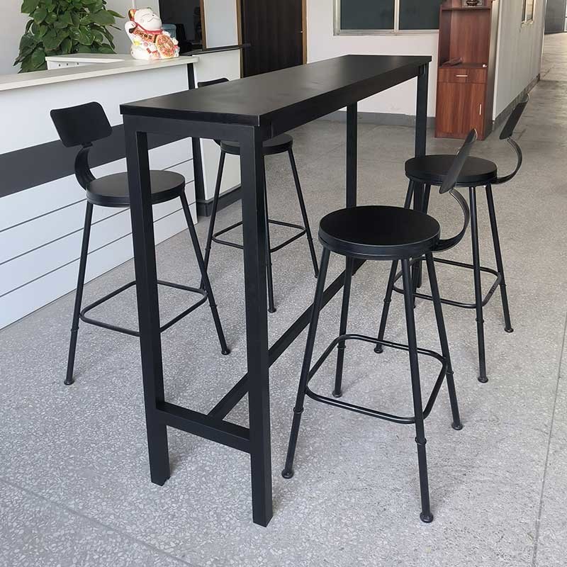 Black Wooden Home Bar Unit Corner Mini Bar Cabinet Liquor Bar Table