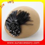Hot sale Fashion 100% Australia wool felt ladies beret hats ,Red beret hats with