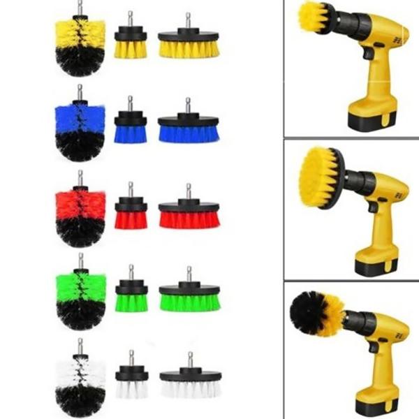 Electric Plasstic Soft Drill Brush Attachment for Cleaning Carpet Leather Glass