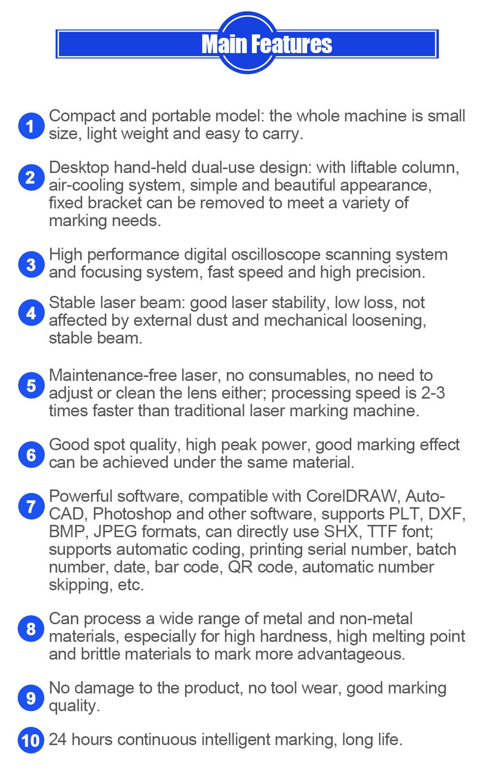 20W 30W 50W CNC Fiber Laser Marking Machine For Metal Carbon Stainless Steel Aluminum