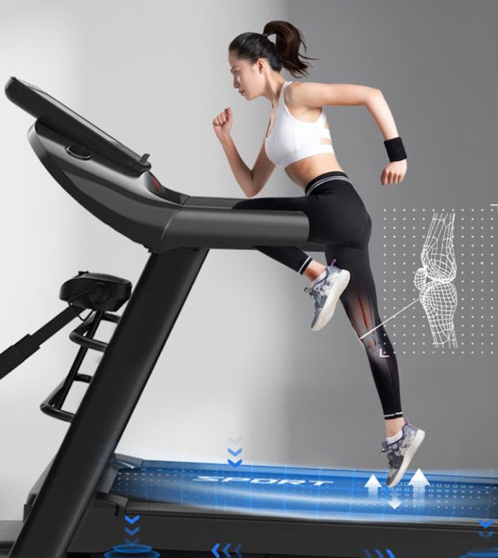 Electric Commercial Gym Treadmill For Running LCD Screen Foldable Wood