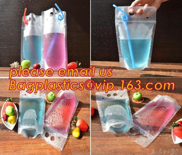 Juice Drink Pouches Heavy Duty Hand-held Reclosable Zipper bags Stand-up Heat