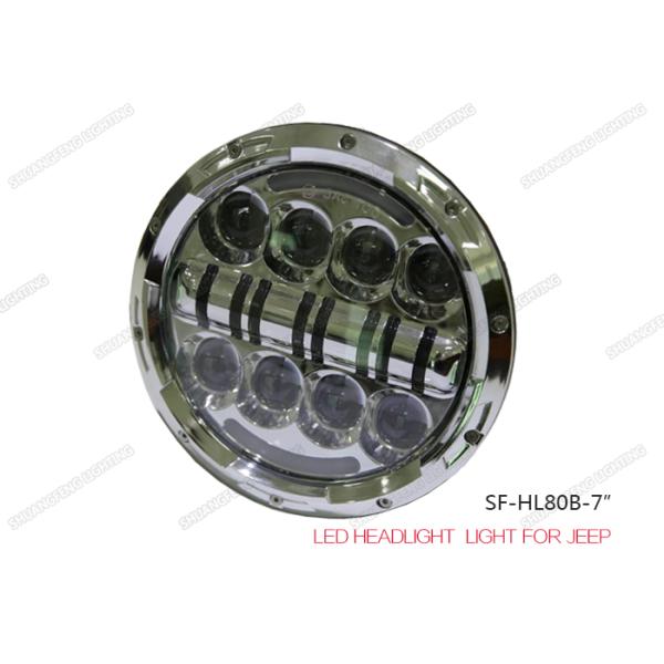 7 Inch Harley LED Headlight With OSRAM LED Chip , 80W High Low Beam LED Headlights