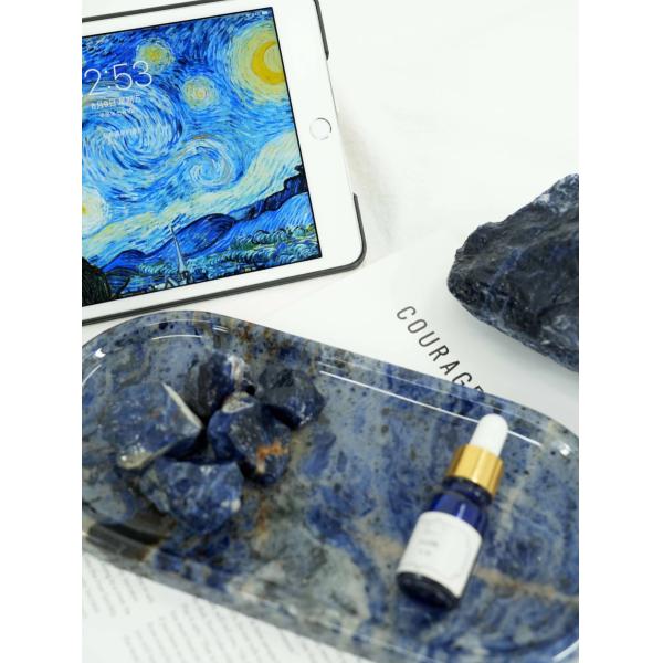 Brazil Cloisonne Blue Marble Serving Tray Natural Scratch Resistant Elegant