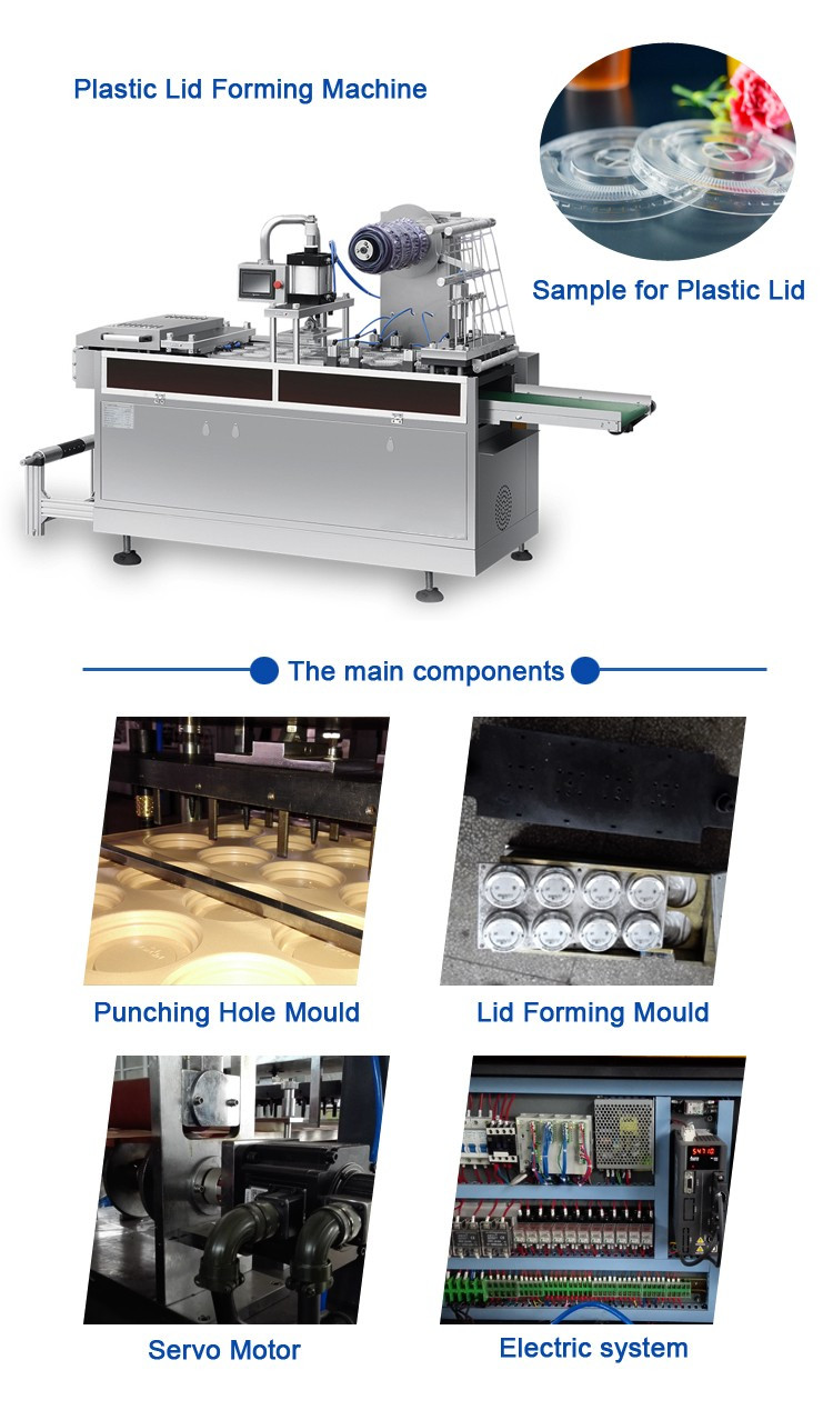 3kw Automatic Feeding Paper Cup Cover Making Machine 0.4-0.7mpa Air Pressure