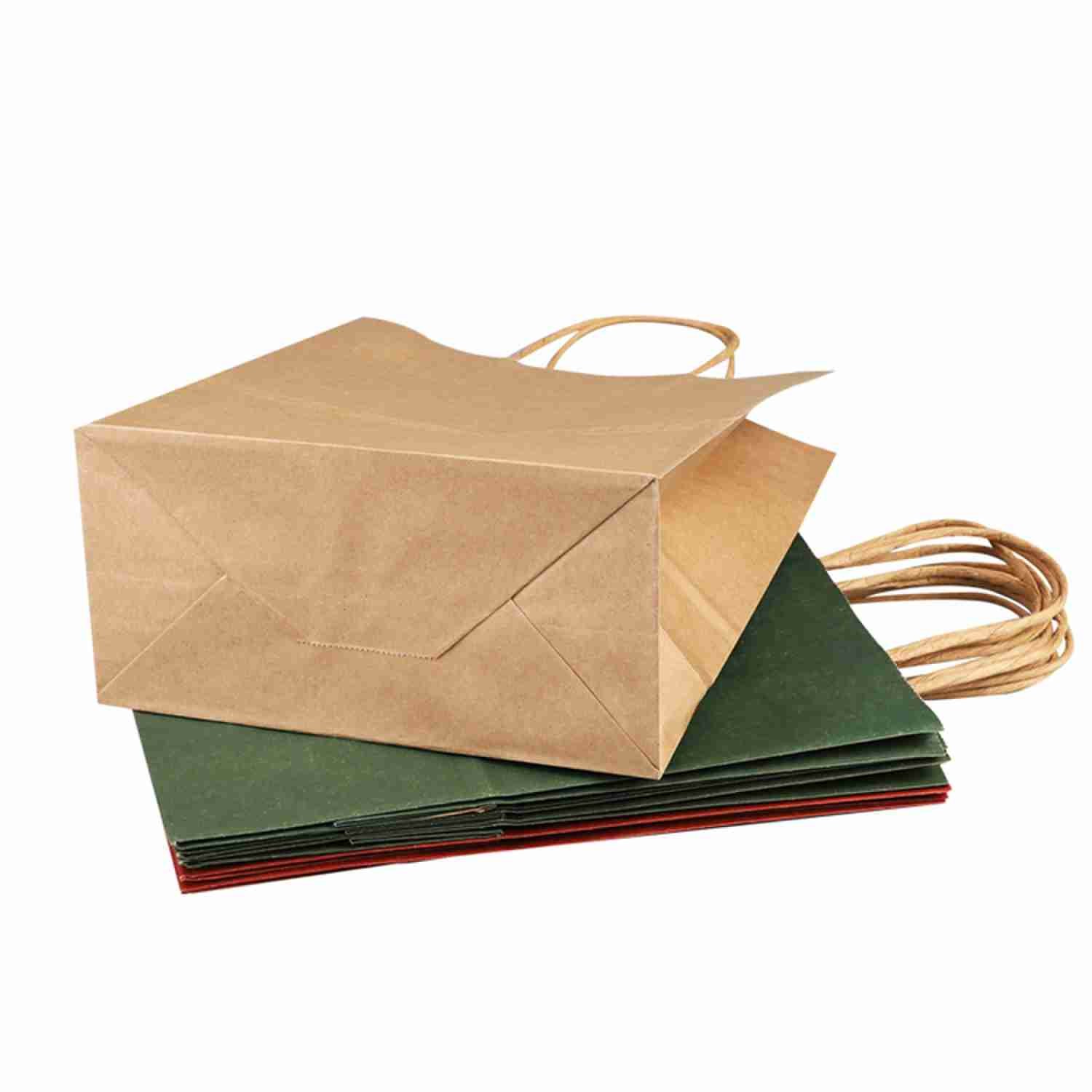 ODM Recyclable Shopping Brown Kraft Bags Bulk With Twisted Handle