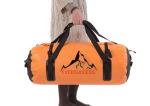 60L Large Orange Waterproof Travel Bags 600D Sports Duffel Bag Holdall Shoulder