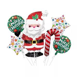 Wholesale Wholesal New Christmas Candy Cane Balloon Aluminum Foil Balloon Santa Claus Balloon Set For Decoration Supplies from china suppliers