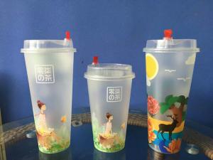 Wholesale Disposable Food Grade Plastic Cups With Straw And Lid , Promotional Plastic Tumblers from china suppliers