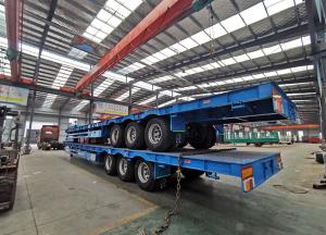 Wholesale 10t Grade 3 Axles 2180mm Tread Hydraulic Detachable Gooseneck Lowbed Semi Trailer from china suppliers