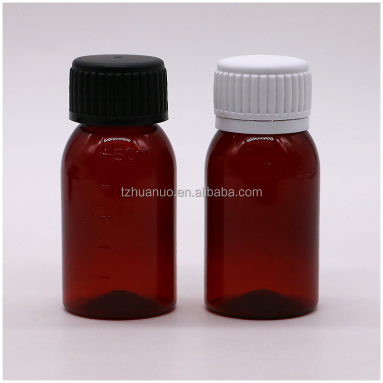SCREW CAP PET Scaled Bottle for 100ML/60ML Syrup Base Material PET Tamper Evident Caps
