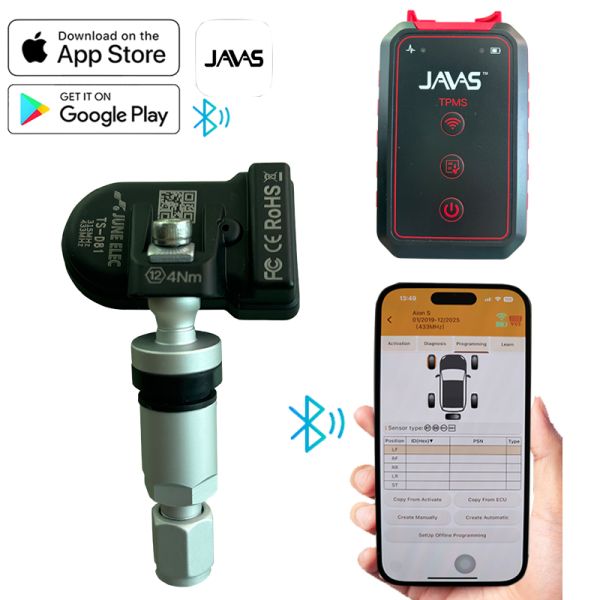 IP67 Rating Programmable TPMS Sensors Car Tire Air Pressure Sensor 315Mhz 433Mhz