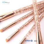 Glitter Rose Gold Ferrule Makeup Brush Gift Set 5pcs for Eyeliner Eyeshadow