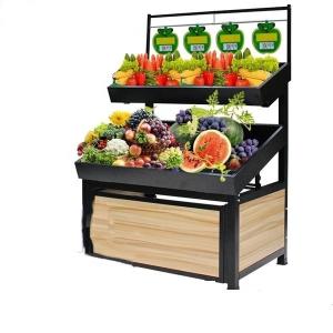 Wholesale Multi Layer Fruit And Vegetable Display Stand Metal And Wooden Customer Size from china suppliers