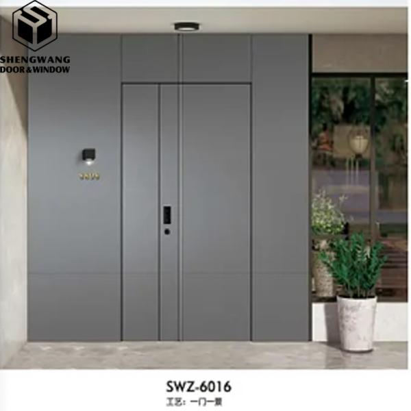 Secure Residential Stainless Steel Front Door Electronic Locking Exterior Steel