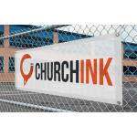 Anti Rusted Construction Fence Banners Backdrop 4 Sewing Lines Vivid Image