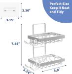 No Drilling Rustproof Stainless Steel Silver Double Soap Bar Holder for Shower