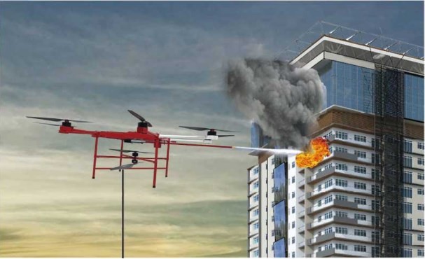 Broken Window Function Firefighting Drone Uav Hose Mooring Type