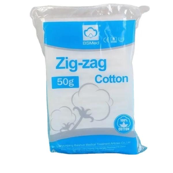 Disposable Folded Zigzag Cotton Pleat 100% Cotton Medical Cotton Zig Zag For