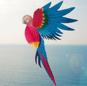 Wholesale Home Furnishings Party Decoration Large Animal Simulation Paper Carving Bird Parrot Honeycomb Paper Crafts from china suppliers