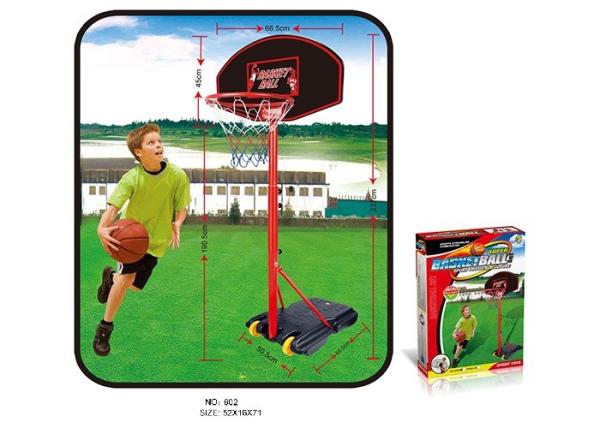 Portable Basketball Hoop Stand Children's Play Toys Wheels Metal Rim 190 CM