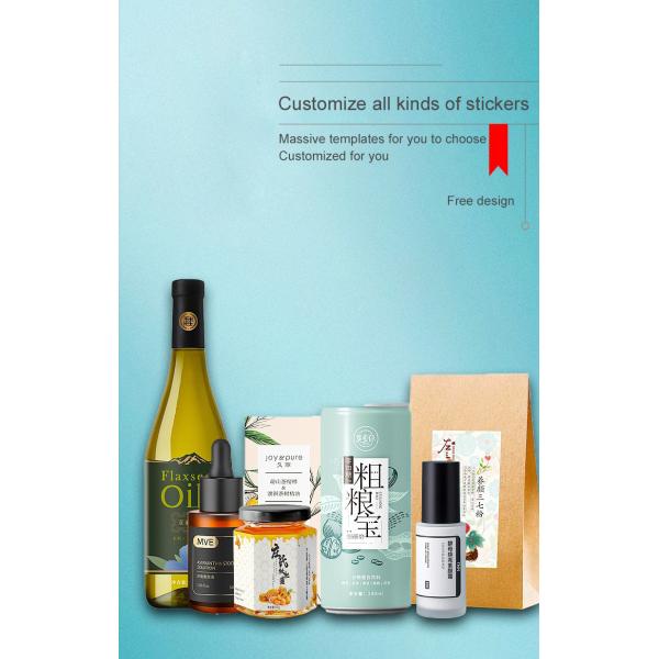 Print Circle Transparent Rose Gold Sticker LOGO Label custom printed logo Stickers