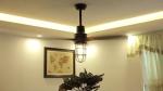 Plywood Blade Vintage Electric 20w Ceiling Fan 52 Inch With Light Decoration For