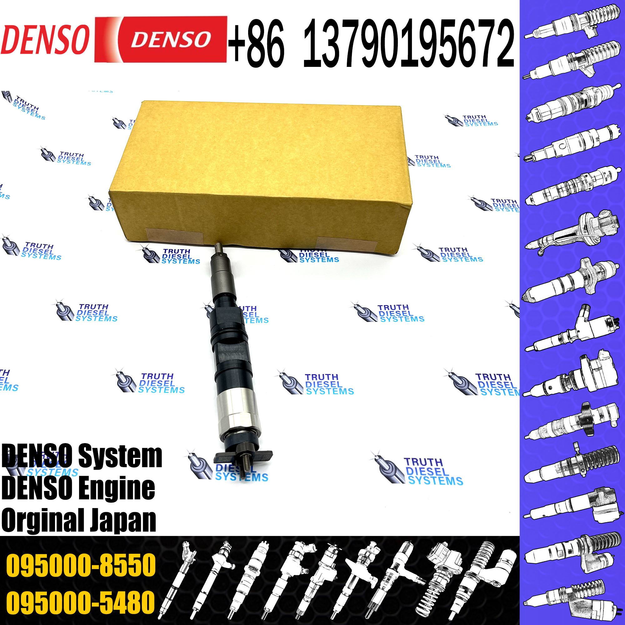095000-8550 High Quality Diesel Fuel Injection RE539818 Common Rail Injector 095000-8550