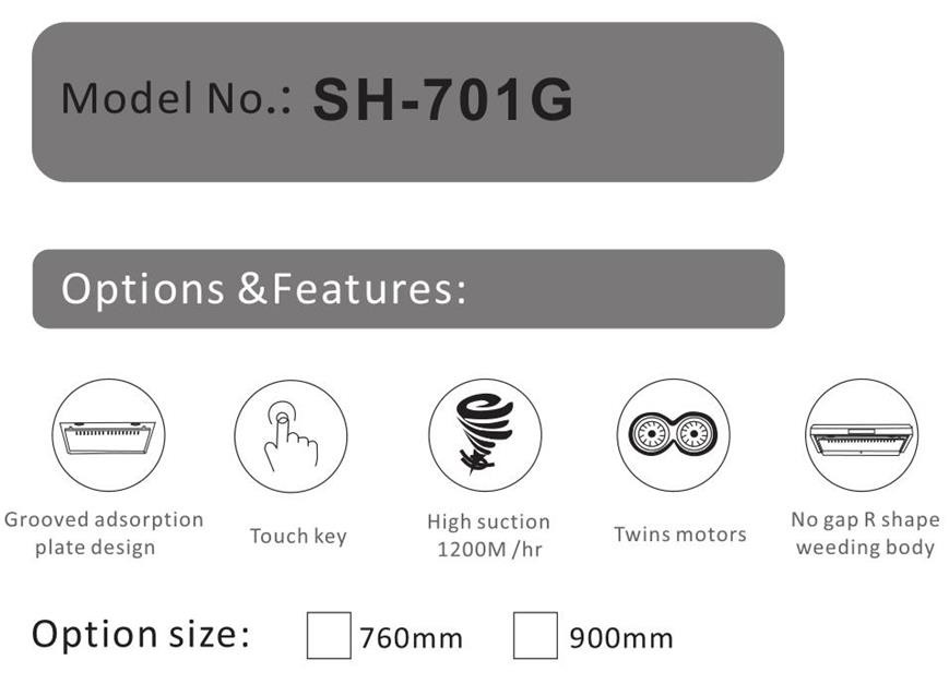 Cooking Appliances Touch Ventilating Fan Range Chimney Hood Wall Mounted